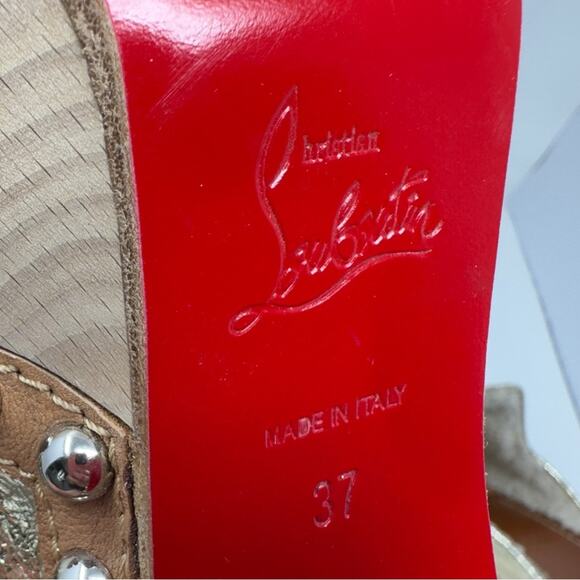 Christian Louboutin Joan Genuine Shearling Lined Platform Clogs EU 37 - Picture 11 of 12